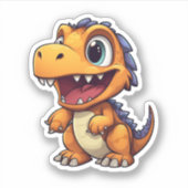 Cartoon dinosaurus illustratie sticker (Voorkant)