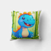 Cartoon dinosaurus in bamboebos kussen (Achterkant)