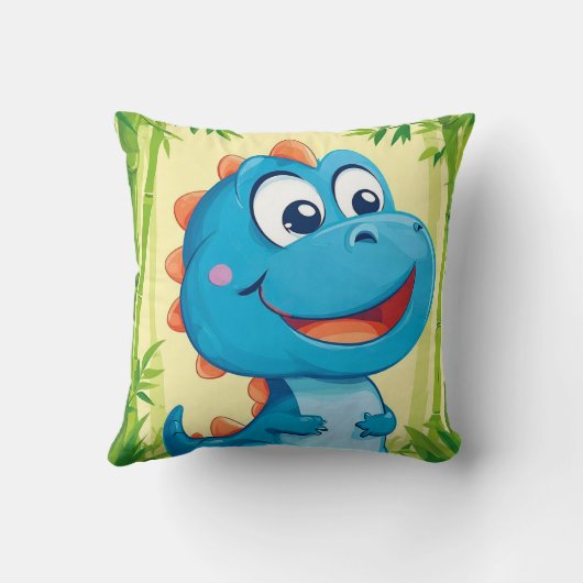 Cartoon dinosaurus in het bamboebos kussen (Achterkant)