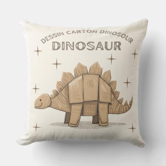 Cartoon Dinosaurus Kussen (Voorkant)