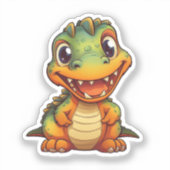 Cartoon-dinosaurus Sticker (Voorkant)