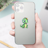 Cartoon-dinosaurus Sticker (Telefoon)