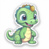 Cartoon-dinosaurus Sticker (Voorkant)