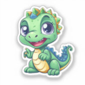 Cartoon-dinosaurus Sticker (Voorkant)