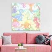 Cartoon Dinosaurus Verpakt Canvas Afdruk (Insitu (Woonkamer))