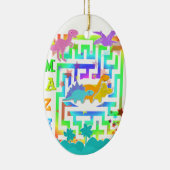 Cartoon Dinosaurussen in een kleur Maze Ornament (Rechts)