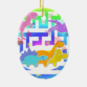 Cartoon Dinosaurussen in een kleur Maze Ornament (Achterkant)