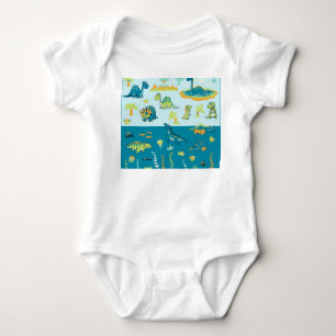 Cartoon Dinosaurussen: Land & Zee Set Romper