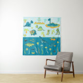 Cartoon Dinosaurussen: Land & Zee Set Wandkleed (In situ)