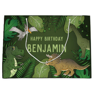 Cartoon Dinosaurussen Schattig Groen Kinderen Verj Groot Cadeauzakje