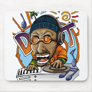 Cartoon DJ-tekenontwerp Muismat