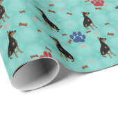 Cartoon Doberman Cadeaupapier (Rol Hoek)