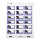 Cartoon Doberman Pinscher (floppy ears) Etiket (Full Sheet)