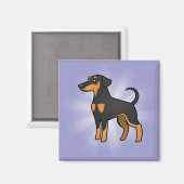 Cartoon Doberman Pinscher (floppy ears) Magneet (Voorkant / Achterkant)
