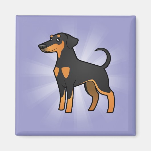 Cartoon Doberman Pinscher (floppy ears) Magneet (Voorkant)