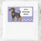 Cartoon Doberman Pinscher (floppy ears) Rechthoekige Sticker (Tas)