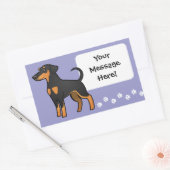 Cartoon Doberman Pinscher (floppy ears) Rechthoekige Sticker (Envelop)
