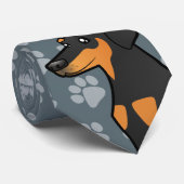 Cartoon Doberman Pinscher (floppy ears) Stropdas (Opgerold)