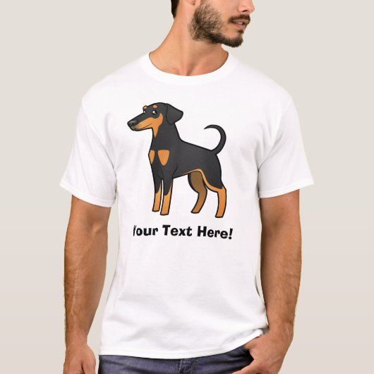 Cartoon Doberman Pinscher (floppy ears) T-shirt (Voorkant)