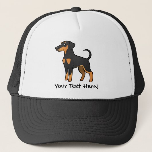 Cartoon Doberman Pinscher (floppy ears) Trucker Pet (Voorkant)