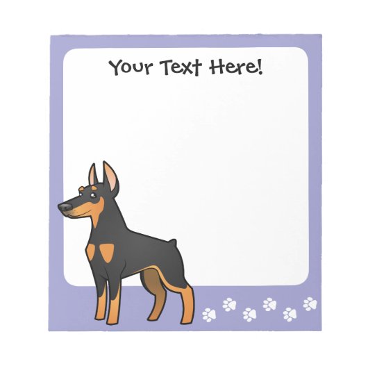 Cartoon Doberman Pinscher Notitieblok (Voorkant)