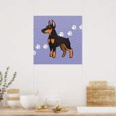 Cartoon Doberman Pinscher Poster (Keuken)