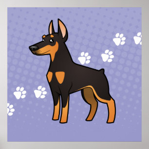 Cartoon Doberman Pinscher Poster