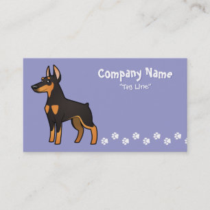 Cartoon Doberman Pinscher Visitekaartje