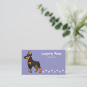 Cartoon Doberman Pinscher Visitekaartje (Staand voorkant)