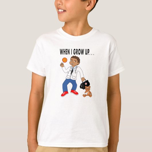 Cartoon Doctor Boy met Beer T-shirt (Voorkant)