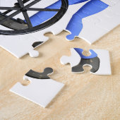 Cartoon Doctor in de rolstoel Patiënt in rolstoel Legpuzzel (Zijkant)