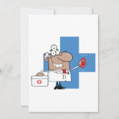 Cartoon Doctor met telefoon en medische tas Kaart (Voorkant)