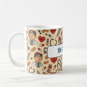 Cartoon Doctor Science Pattern Koffiemok (Links)