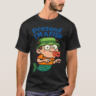 Cartoon Doe alsof ik een vis ben Grappige vissen v T-shirt