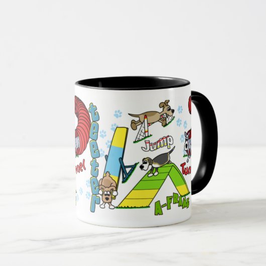Cartoon Dog Agility Mok (Voorkant rechts)