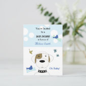 Cartoon Dog Baby shower Kaart (Staand voorkant)