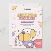 Cartoon Dog Baby shower Uitnodiging (Voorkant)