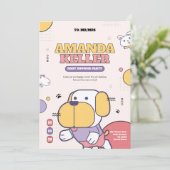 Cartoon Dog Baby shower Uitnodiging (Staand voorkant)