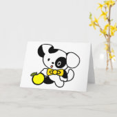 Cartoon Dog Birthday Card Kaart (Gele Bloem)