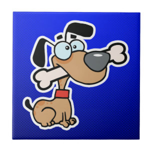 Cartoon Dog; Blauw Tegeltje