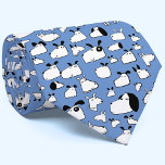 Cartoon Dog Blue Stropdas<br><div class="desc">Leuk cartoon hondenpatroon op een blauwe achtergrond,  die kan worden gewijzigd in het ontwerpgereedschap. Originele versie door Nic Squirrell. Perfect voor dier- en dierenliefhebbers en dierenartsen.</div>