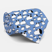 Cartoon Dog Blue Stropdas (Opgerold)