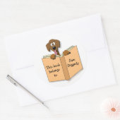 Cartoon Dog Bookplate Stickers Sjabloon (Envelop)