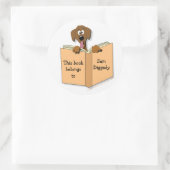 Cartoon Dog Bookplate Stickers Sjabloon (Tas)