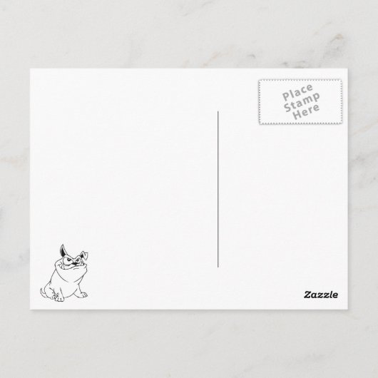 Cartoon Dog Briefkaart (Achterkant)