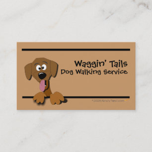 Cartoon Dog Business Card Template (bruin) Visitekaartje