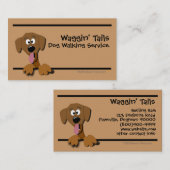 Cartoon Dog Business Card Template (bruin) Visitekaartje (Voorkant / Achterkant)