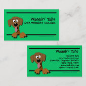 Cartoon Dog Business Card Template (groen) Visitekaartje (Voorkant / Achterkant)