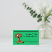Cartoon Dog Business Card Template (groen) Visitekaartje (Staand voorkant)