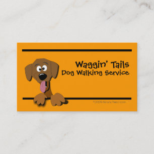 Cartoon Dog Business Card Template (oranje) Visitekaartje